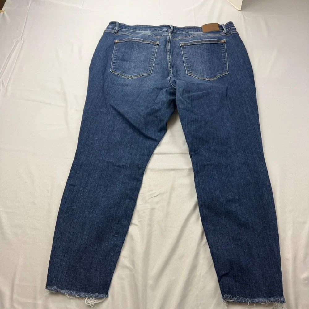 Judy Blue Skinny Fit Jeans Women 24W Blue Raw Hem High Rise Stretch JB82527DK-PL